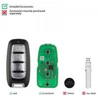 Clé télécommande intelligente universelle Xhorse VVDI XSCH01EN XM38 pour Chrysler, 4 boutons, puce 4D 8A, télécommande de voiture