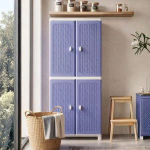 Durable Multifunctional Foldable <b>Storage</b> <b>Box</b> Plastic Stackable Container with Rattan Pattern and Hanging Function for Home - Product Image 4