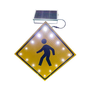 Señal de Tráfico Direccional <span class=keywords><strong>LED</strong></span> con Energía <span class=keywords><strong>Solar</strong></span>, Señales de Aluminio para Carreteras, Señales de Tráfico <span class=keywords><strong>LED</strong></span> - Product Image 1