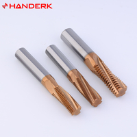 Ensemble de fraises à fileter HANDERK à 4 cannelures en carbure de tungstène certifiées ISO9001, ODM/OEM, diamètre de tige 10/12/16 mm, fraises de finition pour