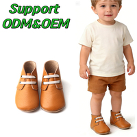 Sepatu Bayi Pertama Berjalan Babyhappy Kulit Asli Lembut dengan Tali Elastis Anti Selip untuk Balita Bayi Laki-laki dan Perempuan