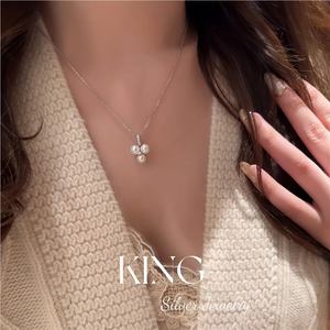 Parure de bijoux en argent sterling S925 avec perles en forme de grappe, style vintage, pour soirée, par la marque King Silver Jewelry - Product Image 2