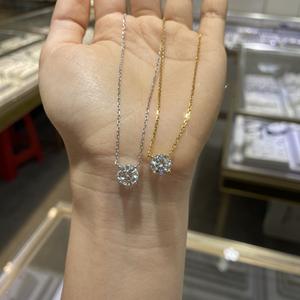 Nuevo Collar de Plata a la Moda con Colgante de Piedra de Silicio Moissanita de 2CT y 8mm - Product Image 2