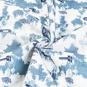 Tissus pour vêtements en gros : Chemises à imprimé abstrait léger, Popeline, Sergé, Satin tissé, Polyester peigné écologique, Impression numérique - Product Image 1