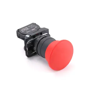 XB5-AC42 Waterproof Momentary Emergency Button Switch XB5 40mm NC Plastic Mushroom Head Red Push Button Switch