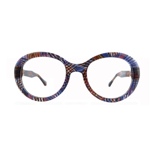 Mode ronde épaisse cadre lunettes optiques pur acétate coloré motif conception élégant extérieur lunettes décoratives - Product Image 1