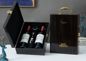 <span class=keywords><strong>Handmade</strong></span> Chất lượng cao bằng gỗ rượu vang Hộp đàn Piano kết thúc 2 chai sơn Công suất bán buôn tùy chỉnh rỗng gỗ Tequila Whisky rượu sâm banh - Product Image 5