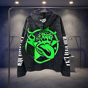 Nouvelle collection 2026 : Sweat à capuche unisexe en coton 100% anti-plis, style rétro délavé, motif dessin animé, de la marque américaine RoughPlay - Product Image 4