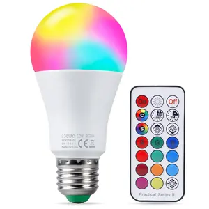 卸売 電球ライト色-E27 B2210W調光可能RGBWムード照明21keyリモコンデュアルメモリ機能12色変更LED電球家庭用12月