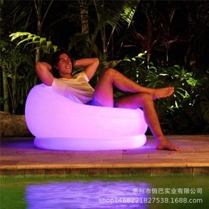 Inflatable Sofa Led Light Up Outdoor Single Chair White 0.25mm Thickness Poolside Use - Product Image 1