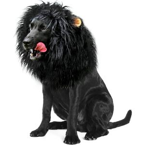 Premium divertente Pet costumi leone criniera parrucca con le orecchie per i cani Halloween & natale mascotte taglia L-Black - Product Image 1