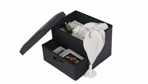 <span class=keywords><strong>Banc</strong></span> de fin de lit 43*33*33CM en cuir PVC coloré moderne pour salon et chambre, <span class=keywords><strong>avec</strong></span> <span class=keywords><strong>tiroir</strong></span> et poignées en bois et métal - Product Image 6