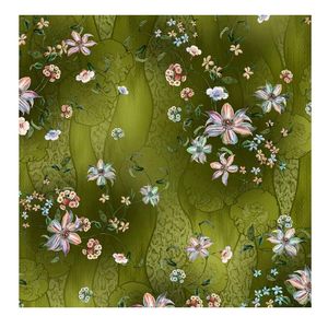 Pita Kain <span class=keywords><strong>Chiffon</strong></span> Crepe Poliester Lembut Motif Bunga untuk Pakaian Wanita - Product Image 5