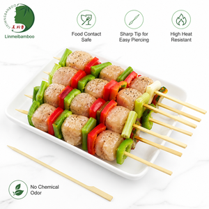 Palitos para Asar de Bambú Biodegradables de 45 cm con Eje Redondo Resistente para Barbacoa al Aire Libre, Patio, Hoguera, Venta al por Mayor - Product Image 3