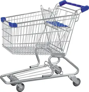 Populaire en gros pas cher prix chariot de poussée de supermarché d'épicerie au détail chariot en métal à vendre