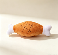Jouet pour chien en peluche, double os en forme de cuisse de poulet, qui couine, jouet pour chaton et petit chien, pour le nettoyage des dents, résistant aux morsures, compagnon de sommeil pour animaux de compagnie