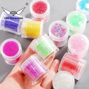 Perles de verre mélangées CY, perles AB, billes rondes transparentes, strass minuscules, micro-perles caviar, accessoires <span class=keywords><strong>pour</strong></span> ongles - Product Image 1