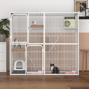 Grande cage et abri <span class=keywords><strong>pour</strong></span> chat en fil de fer galvanisé en tube carré avec conception sans fermeture <span class=keywords><strong>pour</strong></span> la reproduction de chatons et de chats adultes toutes saisons - Product Image 5