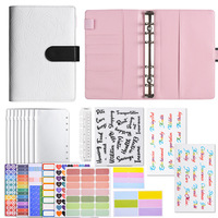 Nouveau carnet de budget A6 en cuir à spirale avec serrure à code, couverture à feuilles mobiles pour comptabilité et gestion du budget.