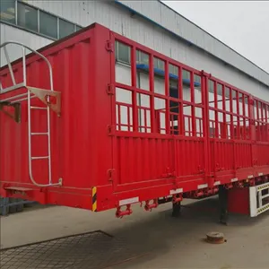 Remolque de carga hecho en China con puerta lateral, semirremolque, valla, remolque contenedor a granel