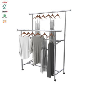 Accesorios de tienda minorista de ropa estante de acero Altura ajustable en forma de H soporte de exhibición de ropa para tienda - Product Image 4