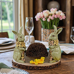 หนังสือมหัศจรรย์รูปกระต่ายในสวนอีสเตอร์เหมือนจริงงานฝีมือทำจากเรซิ่นทาสีมือสามารถปรับแต่งสีและขนาดผลิตภัณฑ์ข้ามพรมแดนได้ - Product Image 3