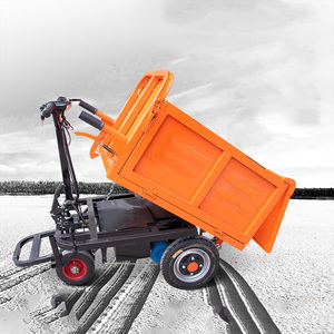 Camion benne hydraulique orange à poussée manuelle, design compact, mini véhicule utilitaire agricole - Product Image 1