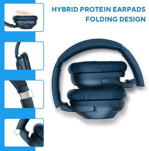 Ankbit e500pro tiếng ồn hủy bỏ tai nghe ANC + enc không dây Bluetooth 5.0 Tai nghe NFC ghép nối Over-Ear chơi game tai nghe - Product Image 5