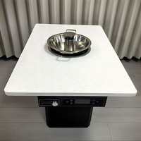 Table de Hotpot Dansen avec cuisinière à induction intégrée et barbecue, table de Hotpot sans fumée