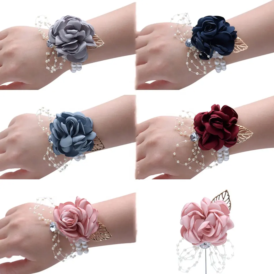 A-075 Wholesale Wedding Wrist Flower Red Flower Corsage Rose Corsage Wrist