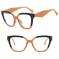 Lunettes anti-lumière bleue œil de chat écologiques pour femmes, avec rivets assortis, pour toutes les formes de visage