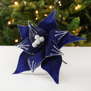 Nouvelle Décoration <span class=keywords><strong>de</strong></span> Noël Transfrontalière en Flanelle Effet Neige Tombante, Composition Florale, Pendentif 27*14cm Personnalisable - Product Image 2