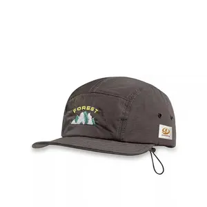 Personnalisé extérieur séchage rapide Fit course camp campeur étanche broderie logo non structuré 5 panneau golf papa chapeaux