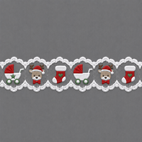 Fournitures de Noël pour la confection de bandeaux, ornements de nœuds et accessoires de couture pour vêtements, avec garniture en dentelle brodée double face motif sapin de Noël