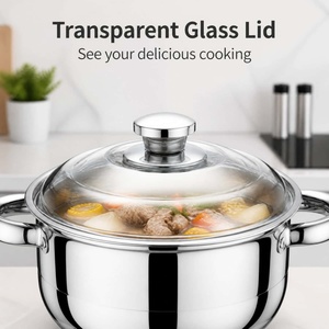 Ustensiles de cuisine en acier inoxydable brillant, produit utile pour la cuisine à domicile, ensemble de casseroles multi-tailles, compatible avec tous les types de cuisinières courantes - Product Image 6