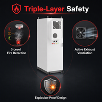 Armoire de batterie DC extérieure 86kWh/100kWh LiFePO4 IP55 à refroidissement par air, 8000 cycles, système de stockage d'énergie C&I avec protection incendie