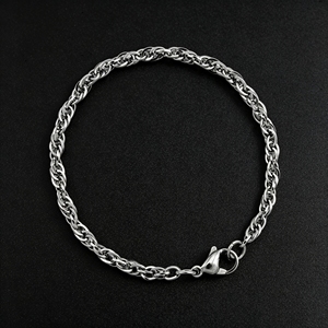 Nouveau Bracelet Chaîne Plaqué Argent au Design Populaire, Bracelets Unisexe en Acier Inoxydable au Design Simple et Original, Bijoux de Mode en Gros - Product Image 1