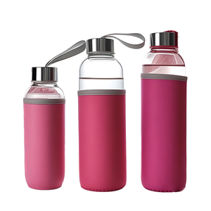 Classy 300ml 420ml 500ml 750ml 1000ml Botella de agua de vidrio Tapa plateada para mujeres Serigrafía personalizable Sellado de corcho Favorecido - Product Image 1