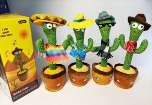 TOYSRUNNER PT105 Juguete de Peluche con Grabación, Cactus Bailarín Eléctrico con Luces LED y 3 Canciones en Inglés y Español, Musical para Edades de 5 a 13 Años - Product Image 5
