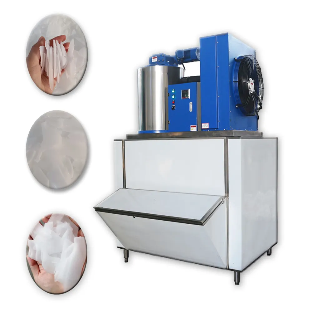 Dry Clean 1500kg/24h Large Flake Ice Machine Ice Flake For Seafood/Preservation/Cooling/Poultry/Restaurant