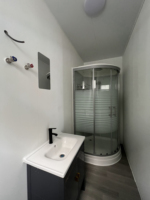 Maison mobile préfabriquée de luxe, maison modulaire en conteneur, une chambre + salon + salle de bain
