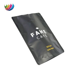 Tùy chỉnh in màu đen mờ 500gram nhôm túi thực phẩm cấp đứng lên túi cà phê có van và logo - Product Image 6