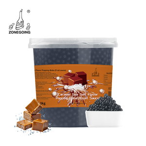 Nouveauté Halal 3kg Tapioca Popping Boba saveur caramel et sel marin en vrac pour thé au lait - Product Image 1
