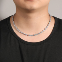 Collar de Hombre de Alta Calidad, Estilo Hip Hop, de Latón con Cadena de Eslabones e Imitación de Perla para Fiestas, Moda 2014