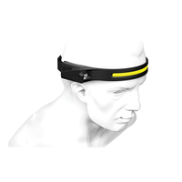 Lampe frontale LED rechargeable en silicone COB à vision complète pour le camping, la course nocturne et la pêche de nuit