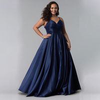 Robe de soirée femme oversize sexy satin sans manches spaghetti col V grande taille Maix pour femme