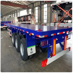 Top Sale Guaranteed Quality Flatbed Trailers 3 Axle 4 Axle 40T 60T Flat Bed Container Semi Trailer For Shipping In Africa