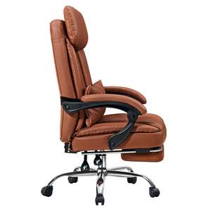 Smart Genuine Leather Office Chair <b>Sofa</b> Revolving <b>Swivel</b> Chair Modern Design Stainless Steel Frame - Product Image 3