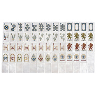 Set Mahjong Putih Mutiara dengan Pola Retro yang Berhias, Ubin Mahjong Akrilik, Permainan Koleksi untuk Hiburan, Hadiah untuk Pertemuan Keluarga