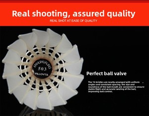 Balle de <span class=keywords><strong>badminton</strong></span> officielle FT-503 double tête <span class=keywords><strong>50</strong></span> fils, qualité supérieure, vente en gros directe usine - Product Image 1